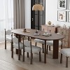 SpassWay 30"H Oval Wood Dining Table Kitchen Table Conference Table with 4 Legs - 2 of 4