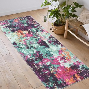 Washable Modern Abstract Rug - Non-Slip Stain Resistant Low Pile Carpet for Living Room Dining Room Bedroom - 1 of 4