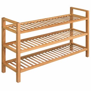 vidaXL Shoe Rack Solid Oak Brown Solid Oak Wood Large Shoe Rack - 1 of 4
