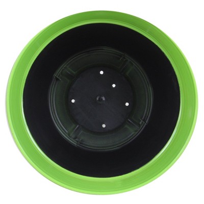 Bright Green 15" Glazed Brushed Plastic Planter