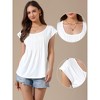 INSPIRE CHIC Women's Short Sleeve Pleated Front Dressy Round Neck Summer Casual Blouses - 2 of 4
