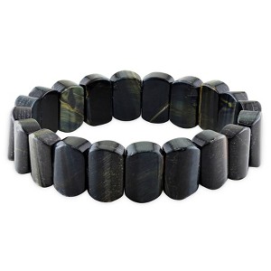 EVERLY JEWELRY | Blue Tiger Eye Bead Stretch Bracelet, 8-inch - 1 of 2