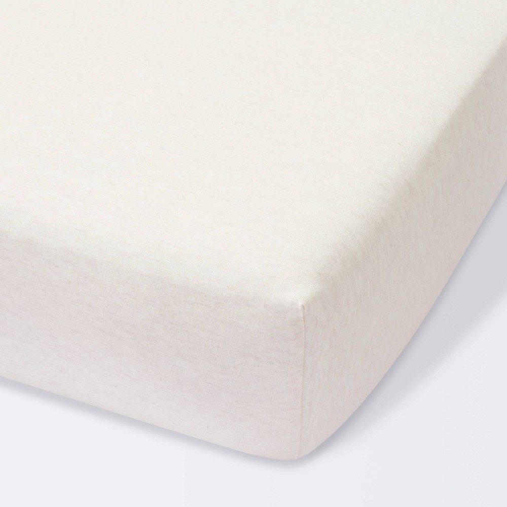 Fitted Jersey Crib Sheet Knit Oatmeal Heather - Cloud Island Oatmeal