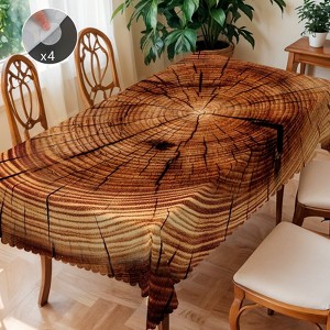 Dark Wood Rectangle Tablecloth Vintage Table Cloth for Kitchen Dining Rustic Tablecloths Farmhouse Style Table Cover Decor - 1 of 4