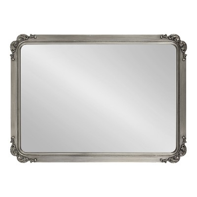 Ivette Silver and Gold Rectangular Wall Mirror with Garland Detail