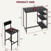 Bar Height Table and Chairs Set 3-Piece - 36" Counter Table with 2 Padded Stools - 2 of 4