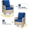 3 Pieces Outdoor Wicker Swivel Chair Set, Swivel Rocking Chairs Set of 2 with Rattan Side Table, 360-Degree Swivel Rocking Chair for Patio Porch Pool - 2 of 4