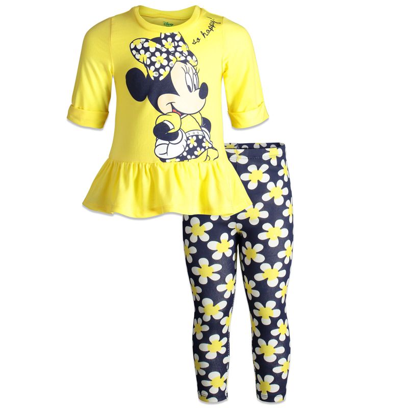 Disney Minnie Mouse Girls T-Shirt and Leggings Outfit Set Toddler, 1 of 10