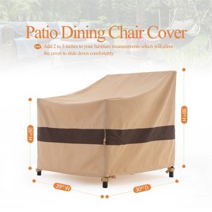Waterproof Outdoor Patio Chair Covers - Beige+Coffee - 2Packs - Dancing Garden Collection - 1 of 4