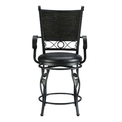 24" Ellie Big & Tall Counter Height Barstool Black - Powell Company