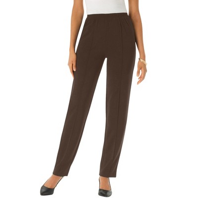 Roaman's Women's Plus Size Crease Front Knit Pant