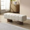 Okak Modern Vertical Block Design Dining Bench with Cushioned Seat,Upholstered Ottoman Shoe Bench for Living Room,Bedroom - 2 of 4
