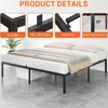 Heavy-duty bed frame with storage space, metal platform base with steel support bars, quiet, easy to assemble, no box spring required - 2 of 4