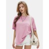 EXLURA Womens Summer Oversized T Shirts Crewneck Loose Workout Short Sleeve Blouse Tops 2025 Y2K Casual Athletic Basic Tee - 2 of 4