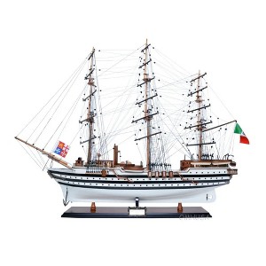 Amerigo Vespucci Model Ship – Handcrafted 36" Wood Replica, Painted Admiral Line By Old Modern Handicrafts - 1 of 4