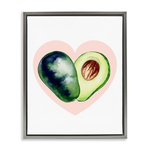 Stupell Industries Heart Shaped Avocado Black Framed Floater Canvas Wall Art - 1 of 4