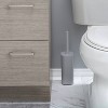 Acrylic Square with Rounded Edges Toilet Brush Holder with Lid Gray - Bath Bliss - 4 of 4