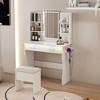 Vynxaria Vanity Desk with Lights Mirror & Power Outlet,Vanity Table Set with Storage Drawers & Chair, 3 Lighting Modes, White - 2 of 4