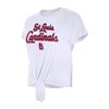 MLB St. Louis Cardinals Women's White Front Knot T-Shirt - 3 of 4