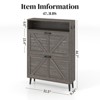 FONTOI Shoe Storage Cabinet with Flip Drawers&2 Side Hooks, Shoe Rack with Adjustable Shelves&Breathable Back Panel, Dark Oak, 9.37"*44.7"*31.5" - 3 of 4
