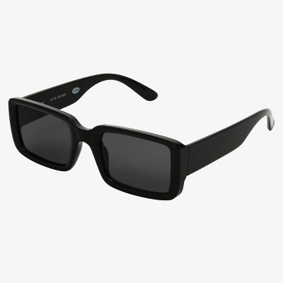 Women's Plastic Rectangle Sunglasses - Universal Thread Black: Scratch-Resistant, UV Protection, Recycled Frame - image 2