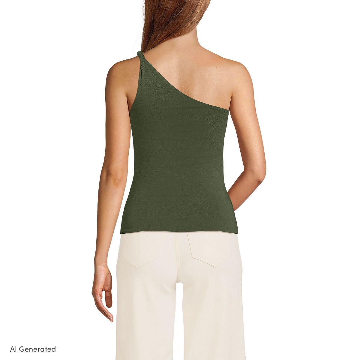 Lands' End Women's Slender One Shoulder Top - thumbnail 9