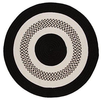 Colonial Mills Flowers Bay - Black 7 Ft round Round Rug Indoor/Outdoor 100% Polypropylene