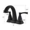 Alexoun Handle 4 Inch Centerset Bathroom Sink Faucet with Pop-Up Drain, Matte Black - 3 of 4
