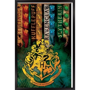 Trends International The Wizarding World: Harry Potter - House Crests Framed Wall Poster Prints - 1 of 4
