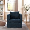 GDFStudio Annabelle Modern 32" Ultra Soft Performance Fabric Upholstered Swivel Barrel Chair - 2 of 4