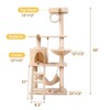 VisioGear 55In Cat Tree Tower for Indoor Cats,Multi-Level, Furniture Activity Center with Scratching Posts Stand, Cream White, 25.6"*15.8"*55.1" - 3 of 4