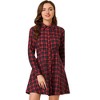 INSPIRE CHIC Women's Plaid Button Down Cotton Mini A-Line Shirt Dress - 3 of 4
