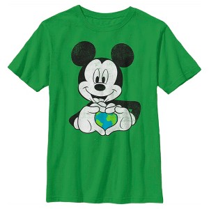 Boy's Disney Mickey Mouse Earth Heart T-Shirt - 1 of 4