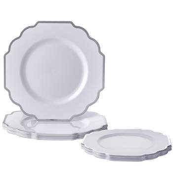 Silver Spoons Heavy Duty Disposable Plates - 10 inch Paper Plates