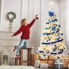 Tangkula 6ft White Artificial PVC Christmas Tree Festive Winter Tree w/ Stand - 3 of 4