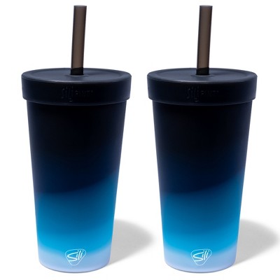 Silipint: Silicone 22oz Straw Tumblers: 2 Pack Moon Beam -Unbreakable Cup