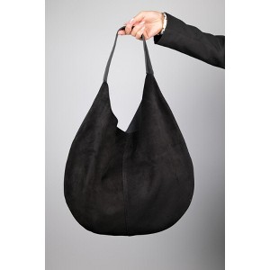 PUJA - Black Suede Leather Shoulder Bag (Women) | Forever & Always Shoes - 1 of 4