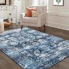 Washable Vintage Area Rug, Distressed Ultra-Thin Non-Slip Low Pile Stain Resistant Carpet for Living Room, Bedroom - 3 of 4