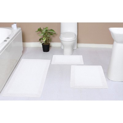 Home Weavers Luxury Collection 100% Cotton Tufted Bathroom Rug Set, Non-Slip Latex Bath Rug Set