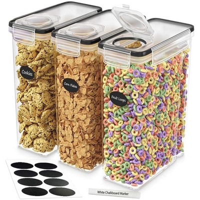 DWËLLZA KITCHEN Airtight Food Cereal BPA-Free Storage Containers for Pantry Organization and Storage, Flour & Sugar Includes 1 Marker & 8 Labels