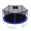 GDFStudio David Outdoor/Indoor Galvanized Steel Ladder Round Trampoline with Enclosure and Basketball Hoop - 2 of 4