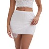 INSPIRE CHIC Women's Anti-Static Above Knee Half Slip Solid Regular Fit Lace Short Under Dresses - 4 of 4