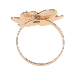 Unique Bargains Napkin Rings Stainless Steel Red Green Gold Tone 1 Pc - 1 of 3