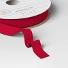 30' Christmas Premium Ribbon Dark Pink Faux Velvet- Wondershop™ - 3 of 3