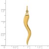 Black Bow Jewelry 14k White or Yellow Gold Solid Large Italian Horn Pendant, 5 x 40mm - 4 of 4