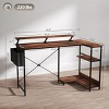 57.9" L Shaped Rustic Computer Desk with Monitor Stand, RGB Lights & Charging Station, Gaming Workstation for Home Office -3irtyhousy - 4 of 4