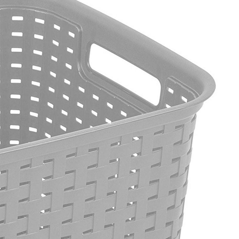 Sterilite Tall Wicker Weave Plastic Laundry Hamper Storage Basket, 3 of 7