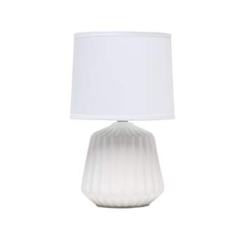 Simple Designs 9 in. White Mini Touch Table Lamp Set with Fabric Shades  (2-Pack) LT2043-WHT-2PK - The Home Depot