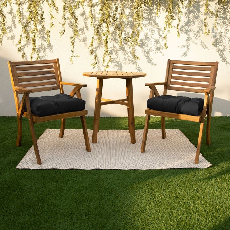 2pc 19" x 19" x 3" Outdoor Tufted U-Shaped Chair Cushions - Sorra Home, 3 of 6