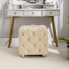 EHMKNP Modern Velvet Upholstered Ottoman – Exquisite Small End Table, Foot Stool & Dressing Chair - 4 of 4